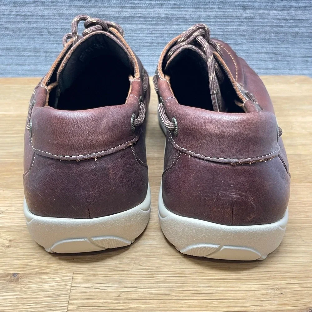 SAS Boat Shoes Mens 10.5 Wide Brown Leather‎ Tripad Comfort Lace Up USA A0825605
